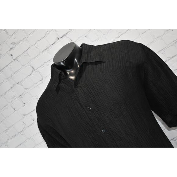 Jhane Barnes Dress Shirt Mens Size 3XL Silk Linen Blend Hawaiian Style Textured - Picture 1 of 7
